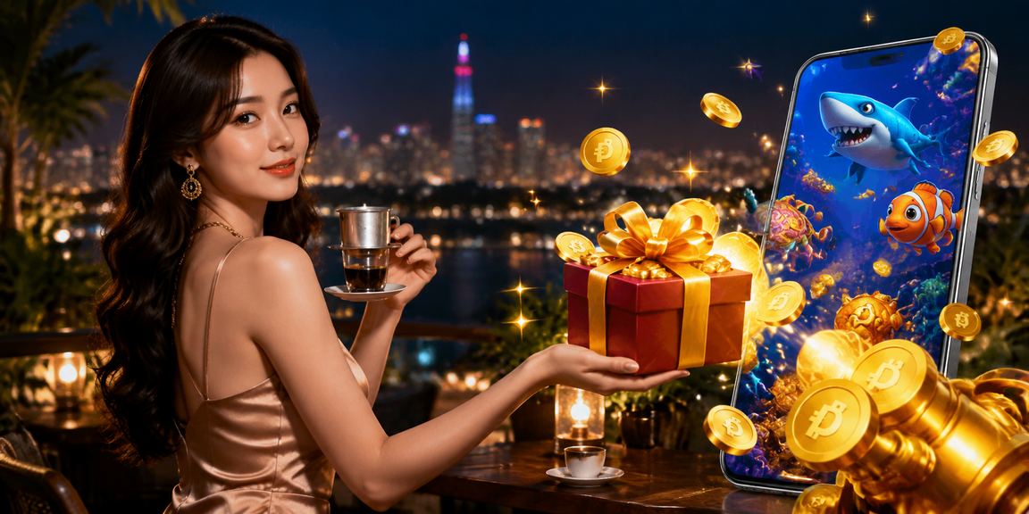 Người chơi tại Hà Nội tập trung vào màn hình điện thoại với trò chơi bắn cá đổi thưởng trong quán cà phê