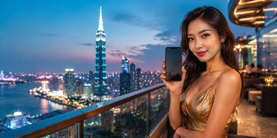 Người phụ nữ trẻ tại TP. Hồ Chí Minh mặc trang phục hiện đại và sử dụng điện thoại chơi casino mobile